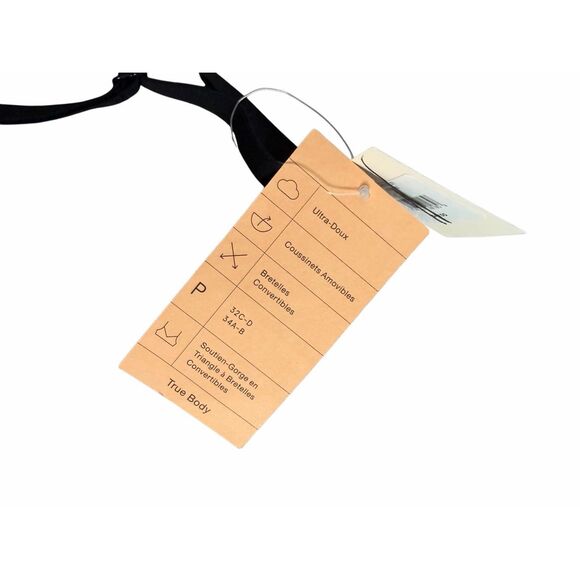 True & Co Triangle Bra Soft Form Adjustable Strap Size 32C in Black NEW - Picture 5 of 5